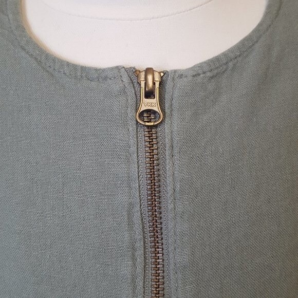 Old Navy Army Green Linen Jacket - Picture 3 of 8